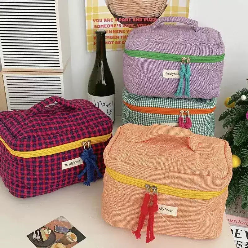 Sac de maquillage à carreaux b - Skincare D'Alba avis et prix