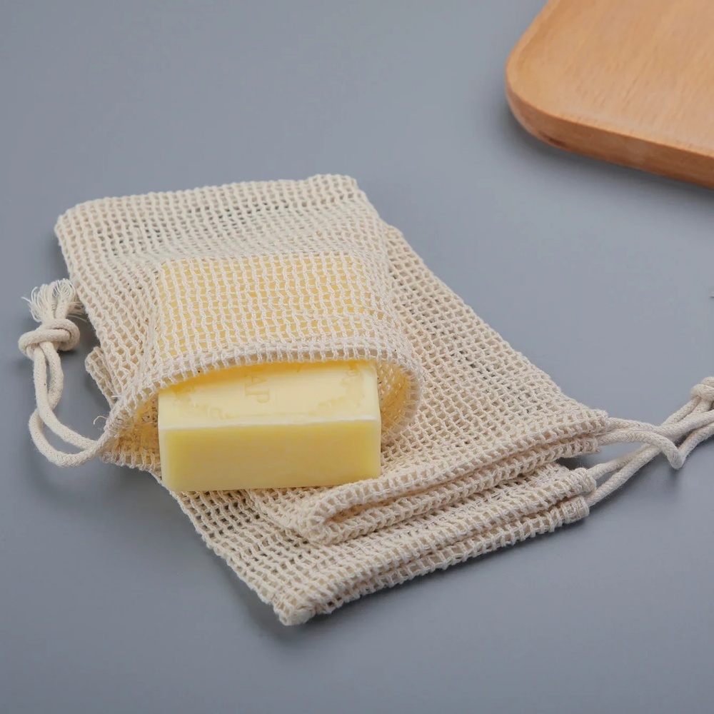 Sac à savon en coton naturel é - Skincare D'Alba avis et prix